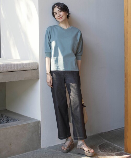 セール】TCポンチ ニットコンビ ドルマン カットソー（Tシャツ