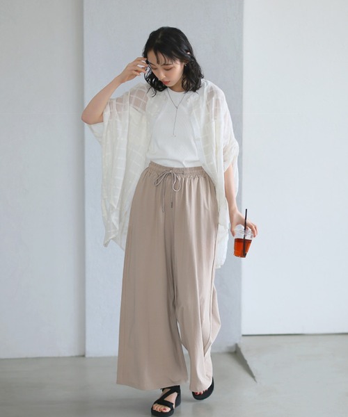itto...(イット)の「【汗染み対策】ワイドパンツ(汗じみ防止加工)(スラックス・レディース・ブルー/グレイッシュベージュ/ブラック・XL/M-L)」の22枚目の写真