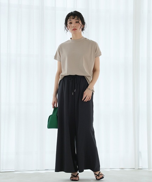 itto...(イット)の「【汗染み対策】ワイドパンツ(汗じみ防止加工)(スラックス・レディース・ブルー/グレイッシュベージュ/ブラック・XL/M-L)」の18枚目の写真