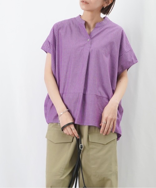 LUCA/LADY LUCK LUCA（ルカ/レディラックルカ）の「LC/LLL スキッパーコクーンブラウス（シャツ/ブラウス・レディース・チャコールグレー/オフホワイト/サックスブルー/ブラック/パープル・FREE）」の5枚目の写真