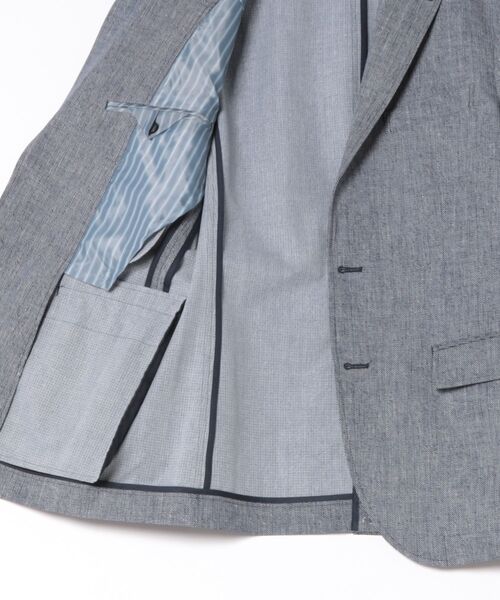 CROWDED CLOSET(クラウデッドクローゼット)の「<COOL DOTS>ツイルプリントテーラードジャケット(セットアップ対応)(テーラードジャケット・メンズ・ライトグレー・01)」の13枚目の写真