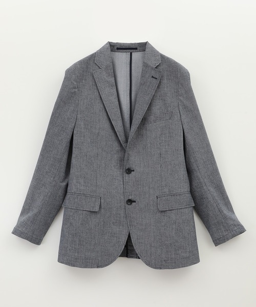CROWDED CLOSET(クラウデッドクローゼット)の「<COOL DOTS>ツイルプリントテーラードジャケット(セットアップ対応)(テーラードジャケット・メンズ・ライトグレー/ネイビー・01/03/02)」の2枚目の写真