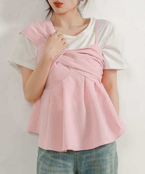 セール】【オールシーズン即戦力/シボ加工風/肩紐アシメ