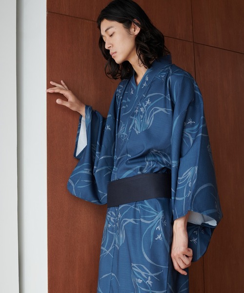 ONCILY(オンシェリー)の「YUKATA 2SET / 浴衣2点セット【浴衣+帯】(浴衣・メンズ・ネイビー/チャコールグレー・MEDIUM/LARGE)」の4枚目の写真