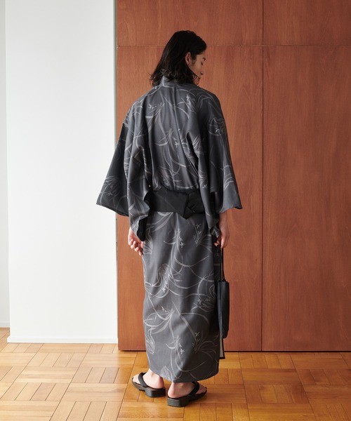 【ま】jouetie 浴衣2点セット myMinette 浴衣 レディース 黒地 しだれ桜 ゆかた2点セット 平帯