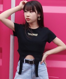 RandS（ランズ）の「RandS ラメロゴガーターT（Tシャツ/カットソー・キッズ）」