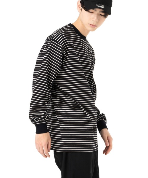 ニューエラ 長袖Tシャツ オーバーサイズ ボーダー(Tシャツ/カットソー)|NEW ERA(ニューエラ) ニューエラ 長袖Tシャツ オーバーサイズ ボーダー(Tシャツ/カットソー)|NEW ERA(ニューエラ)