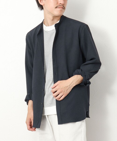 NOLLEY’S(ノーリーズ)の「《吸水速乾》2wayストレッチ バンドカラーシャツ(シャツ/ブラウス・メンズ・ネイビー/ブラック/チャコールグレー・L/M/S)」の5枚目の写真