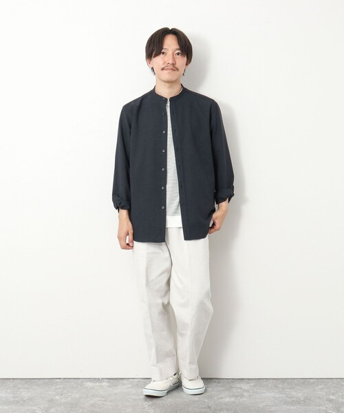 NOLLEY’S(ノーリーズ)の「《吸水速乾》2wayストレッチ バンドカラーシャツ(シャツ/ブラウス・メンズ・ネイビー/ブラック/チャコールグレー・L/M/S)」の10枚目の写真