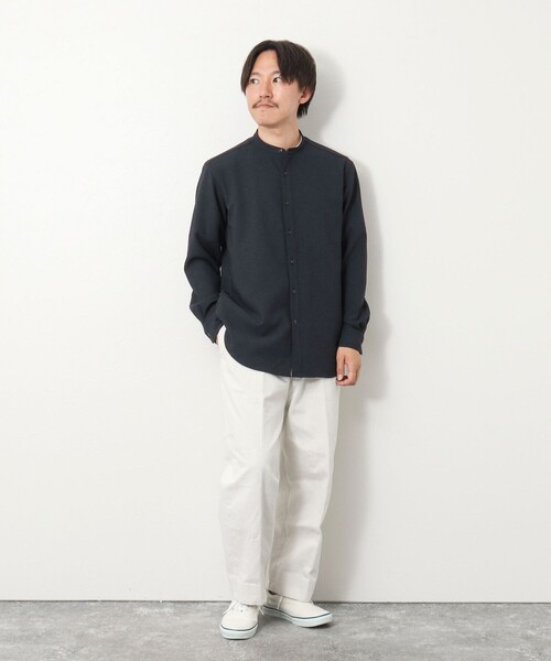 NOLLEY’S(ノーリーズ)の「《吸水速乾》2wayストレッチ バンドカラーシャツ(シャツ/ブラウス・メンズ・ネイビー/ブラック/チャコールグレー・L/M/S)」の12枚目の写真