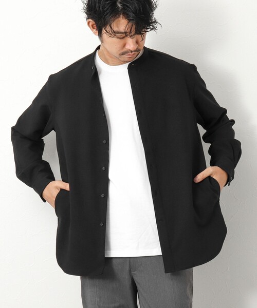 NOLLEY’S(ノーリーズ)の「《吸水速乾》2wayストレッチ バンドカラーシャツ(シャツ/ブラウス・メンズ・ネイビー/ブラック/チャコールグレー・L/M/S)」の15枚目の写真