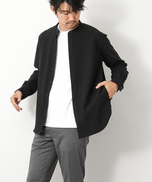 NOLLEY’S(ノーリーズ)の「《吸水速乾》2wayストレッチ バンドカラーシャツ(シャツ/ブラウス・メンズ・ネイビー/ブラック/チャコールグレー・L/M/S)」の16枚目の写真