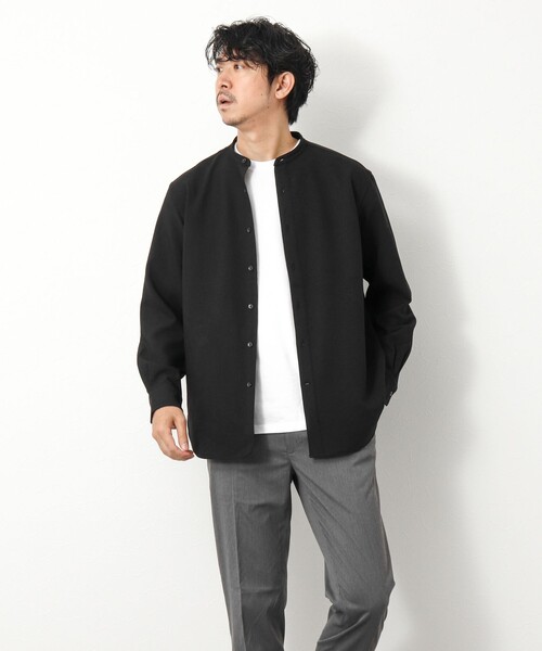 NOLLEY’S(ノーリーズ)の「《吸水速乾》2wayストレッチ バンドカラーシャツ(シャツ/ブラウス・メンズ・ネイビー/ブラック/チャコールグレー・L/M/S)」の19枚目の写真