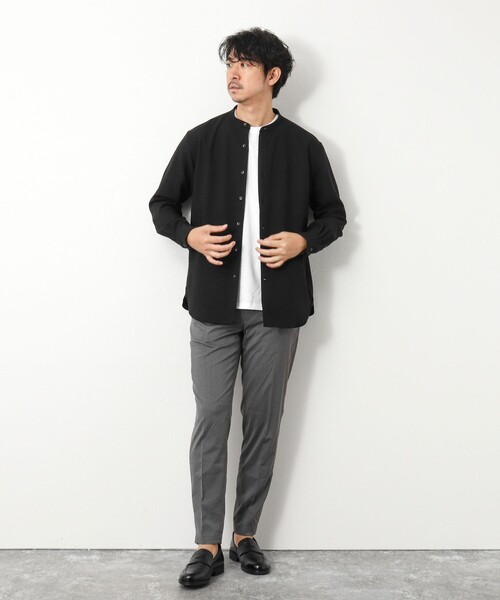 NOLLEY’S(ノーリーズ)の「《吸水速乾》2wayストレッチ バンドカラーシャツ(シャツ/ブラウス・メンズ・ネイビー/ブラック/チャコールグレー・L/M/S)」の21枚目の写真