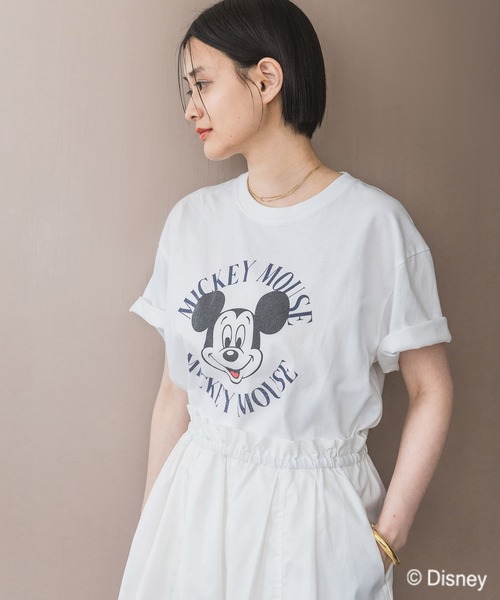 GOOD ROCK SPEED（グッドロックスピード）の「【別注】GOOD ROCK SPEED_MICKEY MOUSE プリントTEE（Tシャツ/カットソー・レディース・チャコールグレー/オフホワイト・FREE）」の19枚目の写真