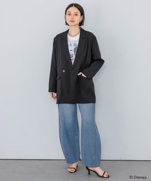 GOOD ROCK SPEED（グッドロックスピード）の「【別注】GOOD ROCK SPEED_MICKEY MOUSE プリントTEE（Tシャツ/カットソー・レディース・チャコールグレー/オフホワイト・FREE）」の3枚目の写真