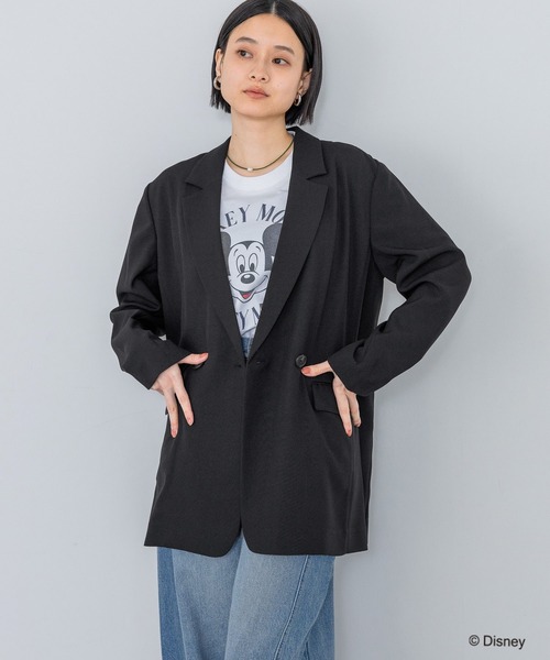 GOOD ROCK SPEED（グッドロックスピード）の「【別注】GOOD ROCK SPEED_MICKEY MOUSE プリントTEE（Tシャツ/カットソー・レディース・チャコールグレー/オフホワイト・FREE）」の4枚目の写真