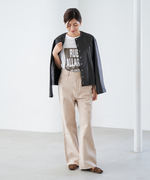 IENA シープクルーネックブルゾン　2024AW IENA(イエナ) 24AWシープクルーネックブルゾンレザージャケット
