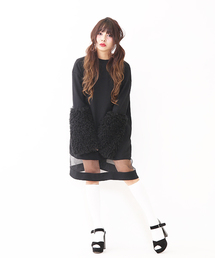 Fallin' | Fur sleeve onepiece(ワンピース)