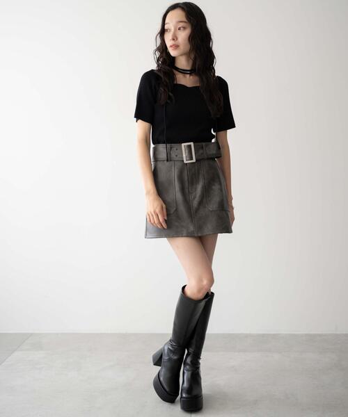 WEGO（ウィゴー）の「WEGO/ストーム付きワイドヒールロングブーツ（ブーツ・レディース・ブラック/ブラック系その他・X-LARGE/LARGE/MEDIUM/SMALL）」の19枚目の写真