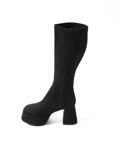 WEGO（ウィゴー）の「WEGO/ストーム付きワイドヒールロングブーツ（ブーツ・レディース・ブラック/ブラック系その他・X-LARGE/LARGE/MEDIUM/SMALL）」の6枚目の写真