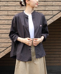 DANTON/ダントン　バンドカラーチェックシャツ　BAND COLLAR CHECK SHIRT　DT-B0290 STC