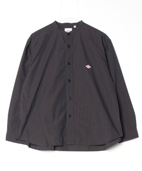 DANTON/ダントン バンドカラーチェックシャツ BAND COLLAR CHECK
