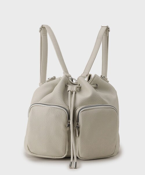 OPAQUE.CLIP（オペークドットクリップ）の「◆【マルチWAY】フロントダブルポケット巾着ショルダーバッグ（ショルダーバッグ・レディース・アイボリー/ブラック・00）」の16枚目の写真