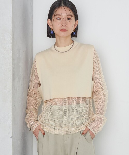 Wai＋:〈手洗い可能〉クルーネック ベスト ◇