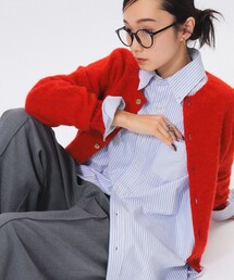 BEAMS BOY ショートカーディガン レッド