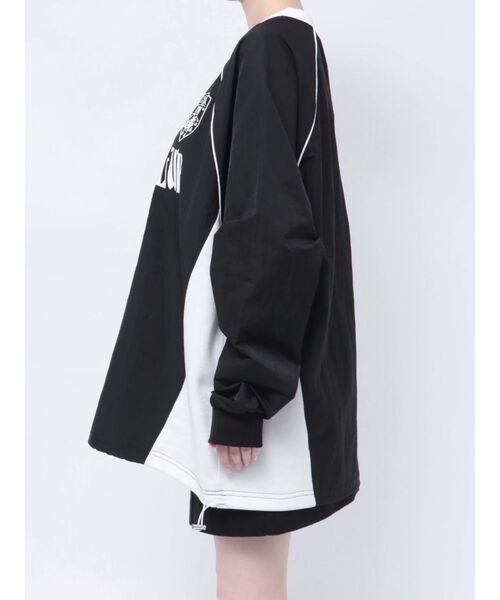 EVRIS◆トップス/FREE/ナイロン/BLK/372422703501-02 スクエアネックフロントZIPトップス[品番：MKSW0064353]｜EVRIS