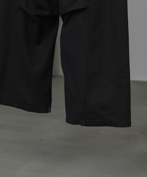 【ブラックS】VINTAGE FADED DUCK CURVED CARGO VINTAGE FADED DUCK CURVED CARGO（カーゴパンツ）｜WYM LIDNM