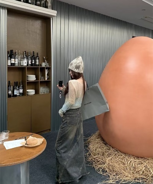 DEVICE(デバイス)の「オーバーダイ ダメージ グランジ デニムスカート(デニムスカート・レディース・ブルー・FREE)」の14枚目の写真