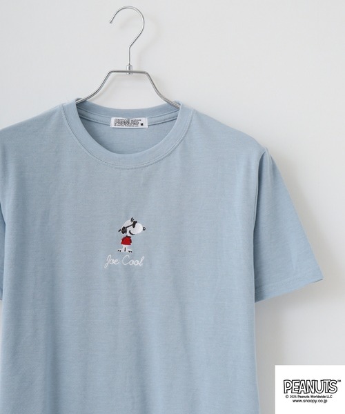 PEANUTS(ピーナッツ)の「PEANUTS カノコ 半袖Tシャツ(Tシャツ/カットソー・メンズ・ホワイト/ブラック/ブルーグレー/ブラック系/ライトカーキ/サックスブルー系・M/L/LL)」の6枚目の写真