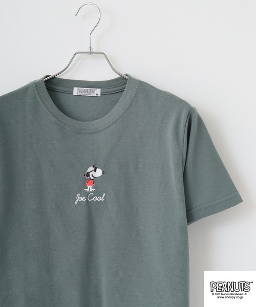 PEANUTS(ピーナッツ)の「PEANUTS カノコ 半袖Tシャツ(Tシャツ/カットソー・メンズ・ホワイト/ブラック/ブルーグレー/ブラック系/ライトカーキ/サックスブルー系・M/L/LL)」の5枚目の写真
