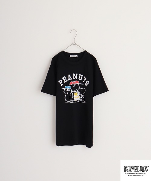PEANUTS(ピーナッツ)の「PEANUTS カノコ 半袖Tシャツ(Tシャツ/カットソー・メンズ・ホワイト/ブラック/ブルーグレー/ブラック系/ライトカーキ/サックスブルー系・M/L/LL)」の12枚目の写真