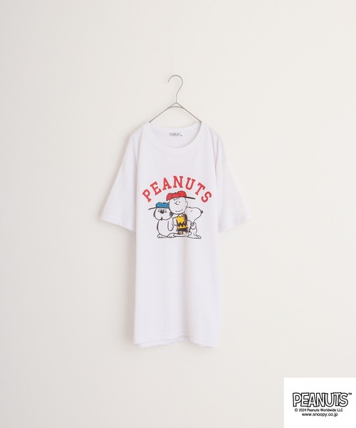 PEANUTS(ピーナッツ)の「PEANUTS カノコ 半袖Tシャツ(Tシャツ/カットソー・メンズ・ホワイト/ブラック/ブルーグレー/ブラック系/ライトカーキ/サックスブルー系・M/L/LL)」の13枚目の写真