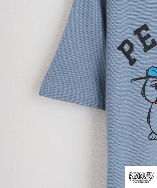 PEANUTS(ピーナッツ)の「PEANUTS カノコ 半袖Tシャツ(Tシャツ/カットソー・メンズ・ホワイト/ブラック/ブルーグレー/ブラック系/ライトカーキ/サックスブルー系・M/L/LL)」の9枚目の写真