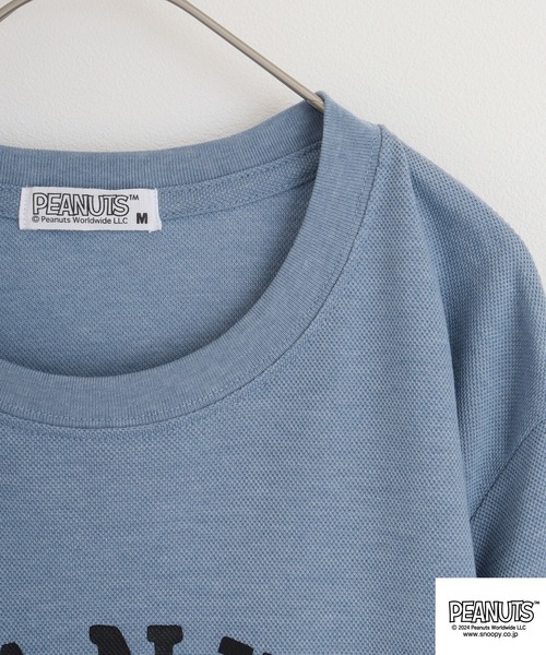 PEANUTS(ピーナッツ)の「PEANUTS カノコ 半袖Tシャツ(Tシャツ/カットソー・メンズ・ホワイト/ブラック/ブルーグレー/ブラック系/ライトカーキ/サックスブルー系・M/L/LL)」の8枚目の写真