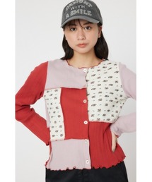 RODEO CROWNS WIDE BOWL | パッチワーク2WAYリブトップス(カーディガン/ボレロ)