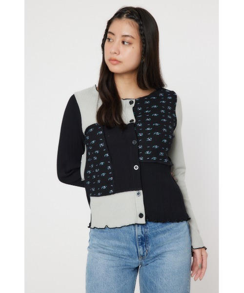 RODEO CROWNS WIDE BOWL（ロデオクラウンズワイドボウル）の「パッチワーク2WAYリブトップス（カーディガン/ボレロ・レディース・ブラック系その他/レッド系その他・FREE）」の21枚目の写真