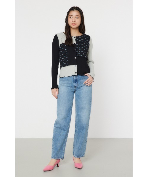 RODEO CROWNS WIDE BOWL（ロデオクラウンズワイドボウル）の「パッチワーク2WAYリブトップス（カーディガン/ボレロ・レディース・ブラック系その他/レッド系その他・FREE）」の18枚目の写真