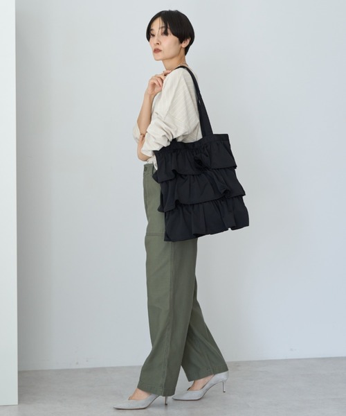 AMERICAN HOLIC(アメリカンホリック)の「ティアードフリルBAG(トートバッグ・レディース・ブラック・FREE)」の4枚目の写真