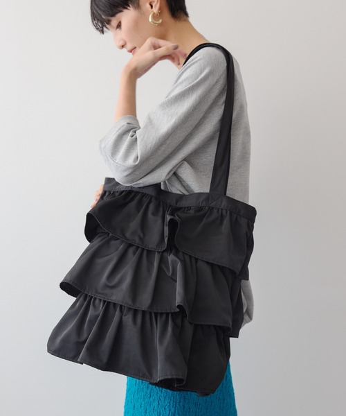 AMERICAN HOLIC(アメリカンホリック)の「ティアードフリルBAG(トートバッグ・レディース・ブラック・FREE)」の6枚目の写真