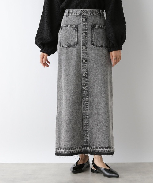 LEPSIM（レプシィム）の「フロントボタンデニムスカート　136290（デニムスカート・レディース・ブルー/ライトブルー/チャコールグレー・FREE）」の10枚目の写真