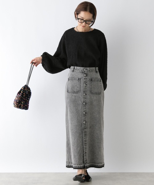 LEPSIM（レプシィム）の「フロントボタンデニムスカート　136290（デニムスカート・レディース・ブルー/ライトブルー/チャコールグレー・FREE）」の13枚目の写真