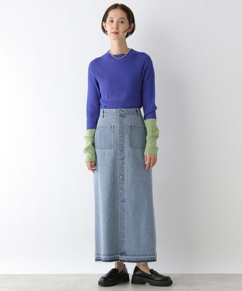 LEPSIM（レプシィム）の「フロントボタンデニムスカート　136290（デニムスカート・レディース・ブルー/ライトブルー/チャコールグレー・FREE）」の17枚目の写真