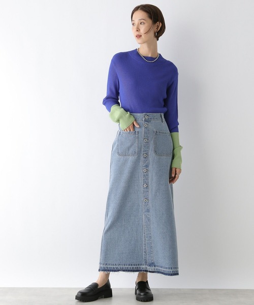 LEPSIM（レプシィム）の「フロントボタンデニムスカート　136290（デニムスカート・レディース・ブルー/ライトブルー/チャコールグレー・FREE）」の18枚目の写真