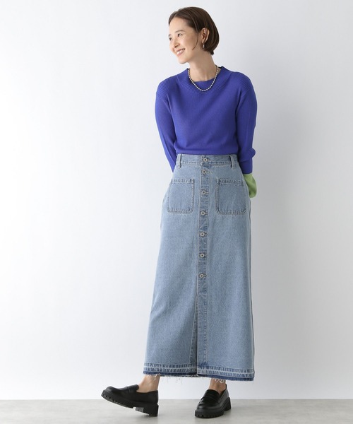 LEPSIM（レプシィム）の「フロントボタンデニムスカート　136290（デニムスカート・レディース・ブルー/ライトブルー/チャコールグレー・FREE）」の19枚目の写真