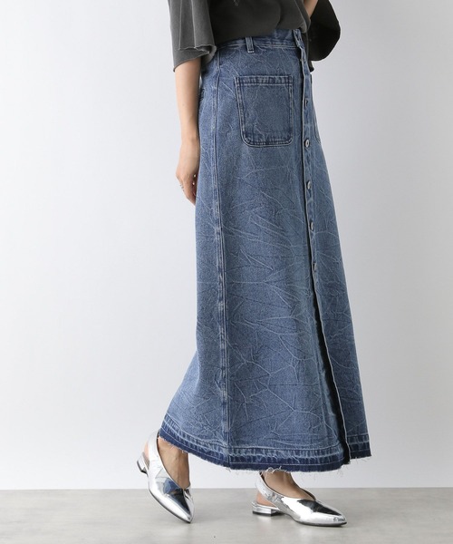 LEPSIM（レプシィム）の「フロントボタンデニムスカート　136290（デニムスカート・レディース・ブルー/ライトブルー/チャコールグレー・FREE）」の21枚目の写真